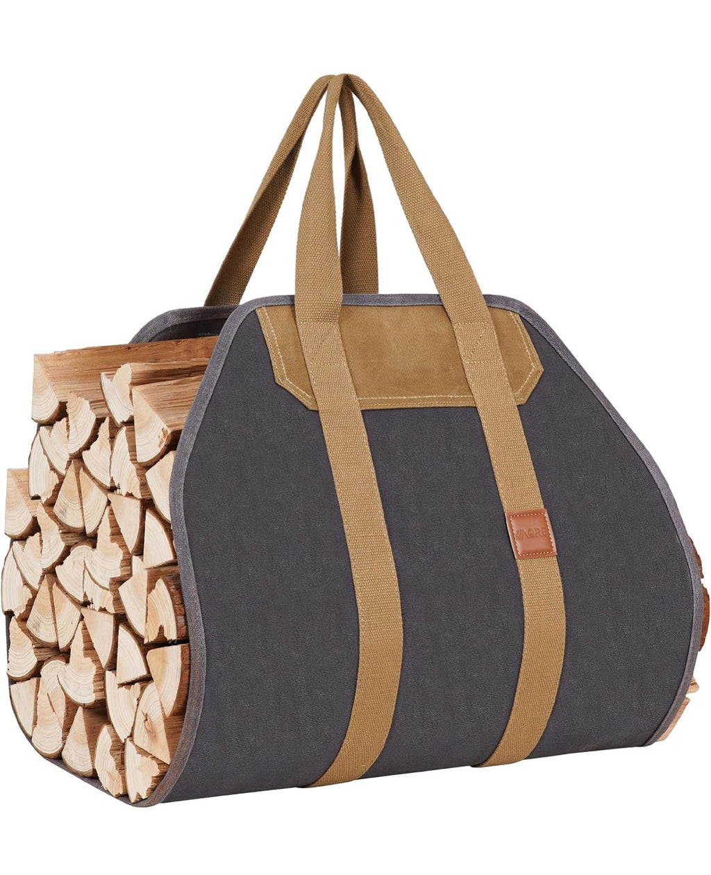 Firewood log carrier dimensions showing 39.4 inch length and 18.7 inch width