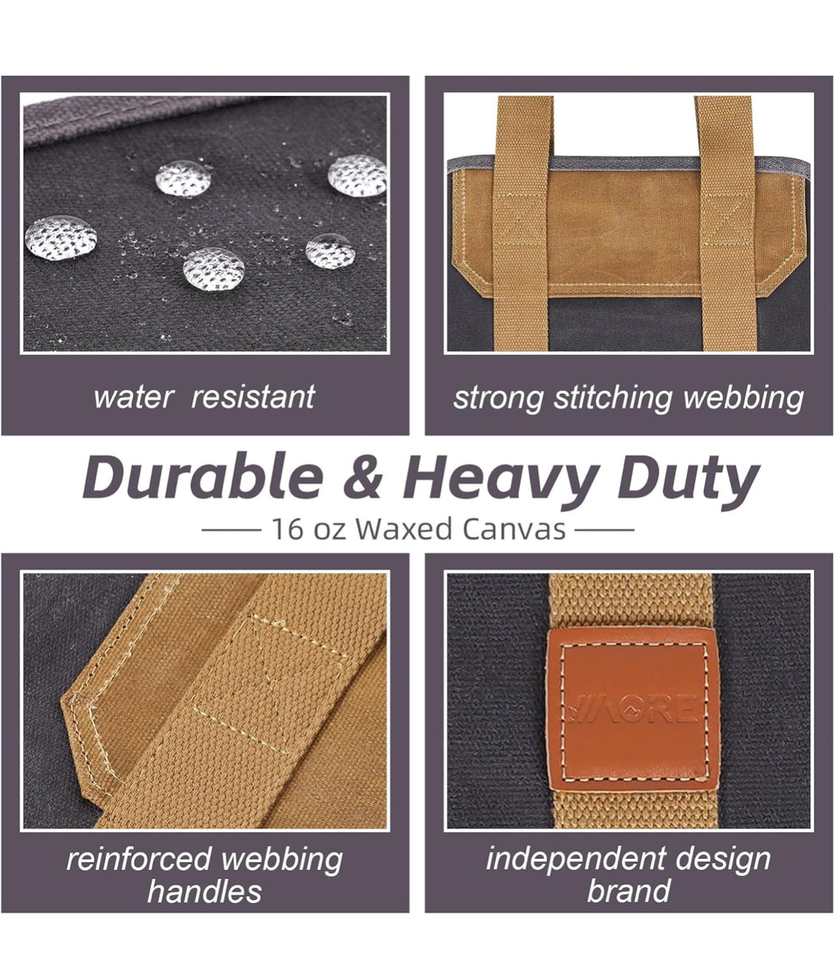 Heavy-Duty Canvas Firewood Log Carrier