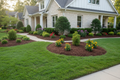 Mulch beds in front of home