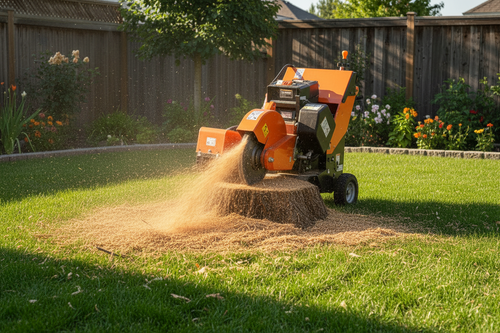 Walk-behind stump grinder